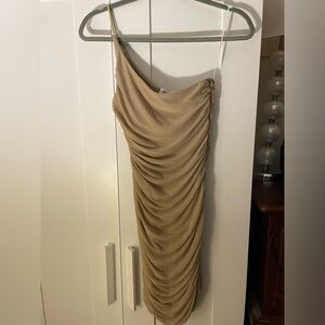 Princess Polly One Shoulder Taupe Mini Dress